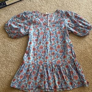Evereve Dress with Blue and Orange Floral Design